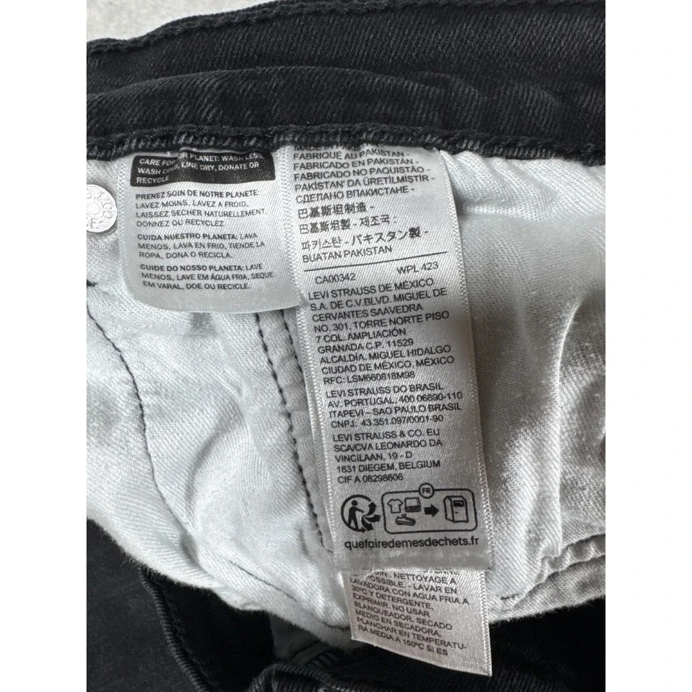 Levis 511 Slim Fit Jeans Mens 36x29 Washed Black Denim Pants